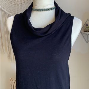 Free People Cowl Neck Black sleeveless top. S